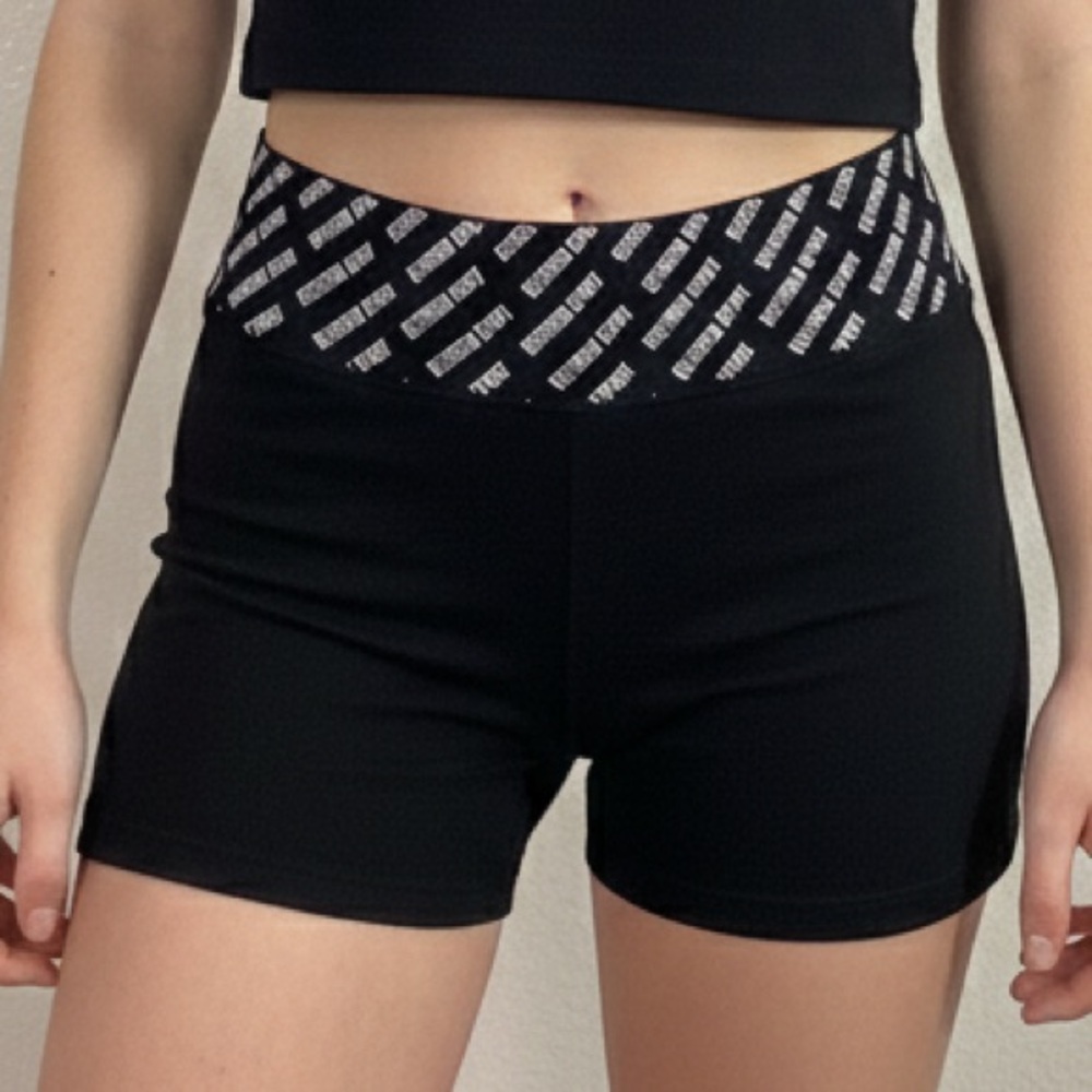Victoria sport  Black Bike Shorts with Branded Waistband